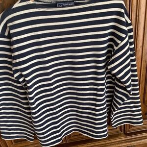 Saint James striped l/s cotton top,  size M